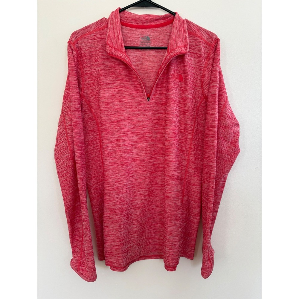 The North Face FlashDry Womens XL Red Space Dye 1/4 Zip Pullover NF00CDR4